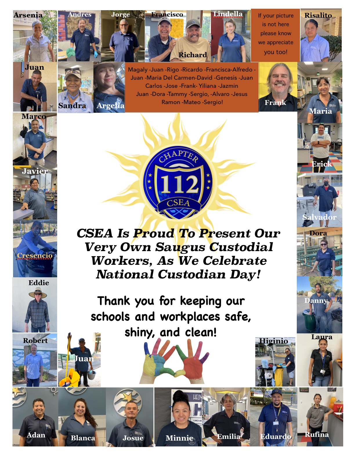 National Custodial Worker’s Recognition Day! California School